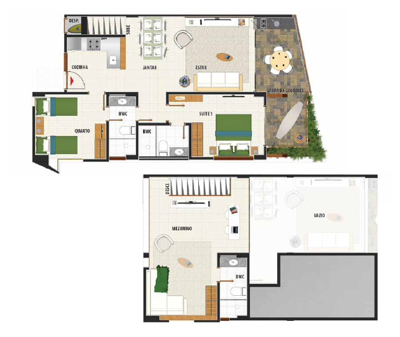 Planta Maui Beach Residence - Bloco Alau