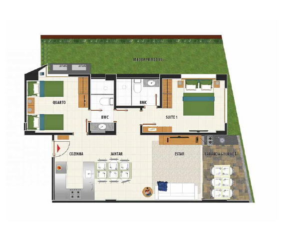 Planta Maui Beach Residence - Bloco Alau
